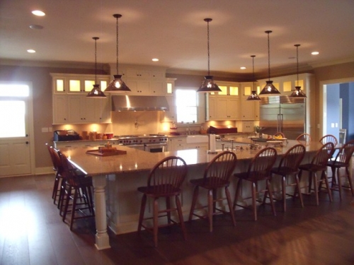 Country Style Kitchen with Huge Island
