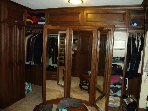 Custom Closet with Mirrored Doors