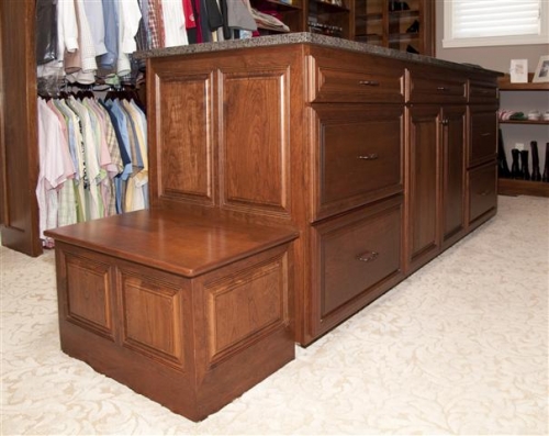 30'' Deep Master Closet Dresser with Seat on End